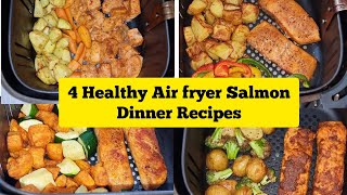 Super Easy Air Fryer Salmon and Potatoes Recipes For Dinner With Fresh Vegetables 😋  Soo Healthy [upl. by Enninaej801]