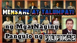 Mensahe at Talumpati ng mga Naging Pangulo ng Pilipinas [upl. by Notniw504]