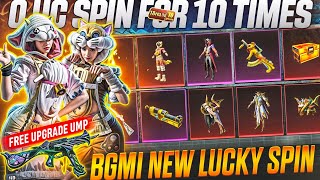 0 UC FREE SPIN FOR 10 TIMES IN BGMI NEW LUCKY SPIN  GET UPGRADED UMP45 FOR FREE  360 UC VOUCHER [upl. by Doug485]