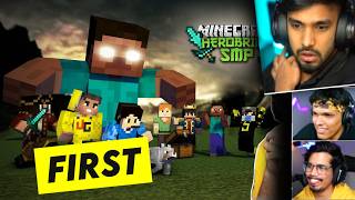 FIRST DAY IN HEROBRINE SMP ft TECHNO GAMERZ  ANSHU BISHT Minecraft Hindi [upl. by Ellerud272]