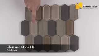 Glass Stone Mosaic Tile Picket Dune120FOSSTGLDUNEGLPIC [upl. by Annet]