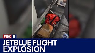 Lithiumion battery explodes on JetBlue flight [upl. by Lowenstern614]