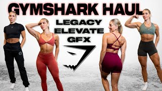 GYMSHARK TRY ON HAUL  NEW LEGACY ELEVATE GFX amp SWEAT [upl. by Nycila957]