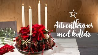 DIY Adventskrans med kottar och julstjärnor [upl. by Aw]