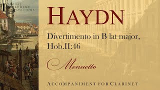 Haydn  Divertimento No1 in B flat major HobII46  3rd movement accompaniment for clarinet [upl. by Kelwin]