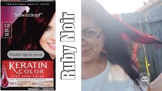 Schwarzkopf Keratin Color Hair Dye Review  Ruby Noir [upl. by Airenahs929]