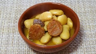 ALUBIAS CON JAMÓN Y CHORIZO fáciles y riquísimas [upl. by Ainigriv]