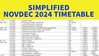 The NOVDEC 2024 Timetable Simplified [upl. by Artus726]