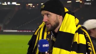 Alexander Milosevic tackas av efter matchen mot Halmstad BK Allsvenskan 2024 [upl. by Gwendolyn]