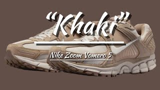 Nike Zoom Vomero 5 “Khaki”  Detailed look  Price [upl. by Lirrehs]