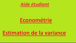 Econométrie  régression simple 5  variance estimée [upl. by Normak]