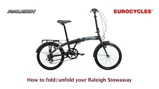 How to FoldUnfold your Raleigh Stowaway Folding Bike [upl. by Radley]