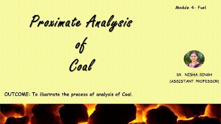 PROXIMATE ANALYSIS OF FUEL by Dr Nisha Singh [upl. by Klein]