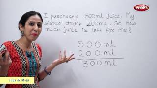 Word Problems Addition and Subtraction of Capacities Litres Millilitres  Maths For Class 2 [upl. by Drice]