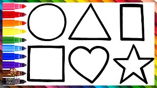 Dibuja y Colorea Formas Geométricas De Arcoiris 🔺🟠⭐🟩💜🌈 Dibujos Para Niños [upl. by Hcaz46]