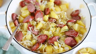 Kielbasa and Sauerkraut Skillet Recipe [upl. by Aehsat]