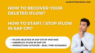 SAP CPI  How to recover deleted Iflow  Stop an Iflow [upl. by Rahm]