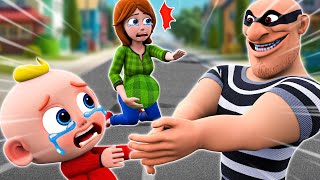 Dont Cry Mommy Im Here 👶🏻👮  Smart Kid vs Stranger Danger 🚨  NEW ✨ Nursery Rhymes [upl. by Inoj]