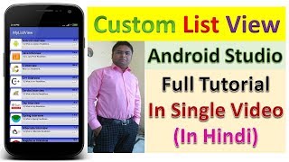 Custom List View In Android Studio Using Base AdapterIn Hindi 1 [upl. by Reiniar]