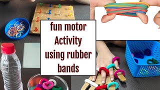 Elastic band games  Fine motor skills activities for kids  DIY [upl. by Fairweather]