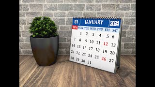 Free Download Printable Yearly Calendar 2024 CDR  123 calendar  2024 design coreldraw [upl. by Ehrsam]