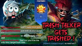 TRASH TALKER GETS TRASHED GUSION TROLLED mlbb [upl. by Sprague]