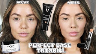 PERFECT BASE TUTORIAL USING 1 BRAND VICHY DERMABLEND [upl. by Shani]