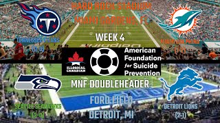 Week 3 Monday Night Football Doubleheader Charity Coverage Titans  Dolphins  Seahawks  Lions [upl. by Enale]