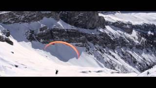 Paraglider at Plaine Morte meteosuisse weather station Crans Montana [upl. by Adnileb45]