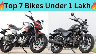 Top 7 Bikes Under 1 Lakh in India 2024 on road 🔥🔥 Best Bike Under 1 Lakhs in India [upl. by Suravart]