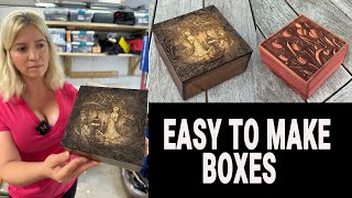 How to make this beautiful wooden boxes Easy wooden boxes Christmas gift ideas [upl. by Neelrac]