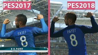 PES 2018  Pro Evolution Soccer 2018 Beta vs PES 2017 Graphics Comparison [upl. by Kabob]