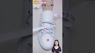 Easy ways of styling shoelaces design for ladies Shoelacing Tie Tips style tips shorts [upl. by Kirch]