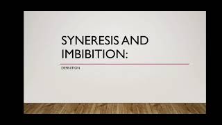 syneresis and imbibitiondefinitionpropertieseasy notesexam preparation [upl. by Notnirb]