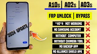 All Samsung A10sA02sAO3s Bypass Frp Google Account Verification Without PC IN 2024 WORKING💯 [upl. by Aipotu]