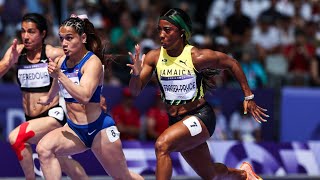 Wow Ta Lou Defeated ShellyAnn FraserPryce In Women 100m Heats Paris Olympics 2024 [upl. by Eelyrehc810]