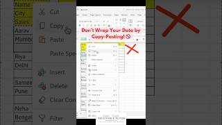 Don’t Wrap Your Data by CopyPasting 🚫  Use WRAPROWS Function in Excel excel excelshorts [upl. by Nogras]