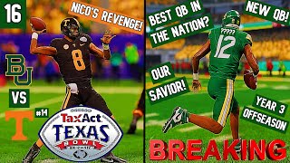 Nicos Texas Bowl Revenge leads to a SHOCKING Offseason and a NEW QB  College Football 25 Dynasty [upl. by Horodko]