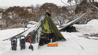 Winter Tarp Camping in the Australian Snow [upl. by Acile]