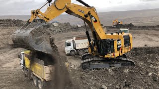 Caterpillar 6015B Excavator Loading Trucks Non Stop For 3 Hours  Mega Machines Movie [upl. by Leaffar]