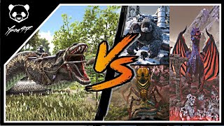 Phase Basilisks VS All Three Island Bosses  ARK Survival Evolved Glitchbasilisk [upl. by Marzi]