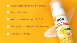 Wow sunscreen gel  Gel based sunscreen  No white cast  Makeup Friendly sunscreen viralvideo [upl. by Lundgren]