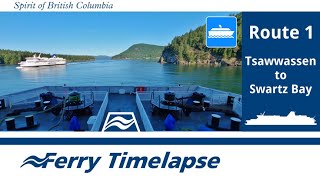 BC Ferries  Tsawwassen to Swartz Bay Route 1  Timelapse [upl. by Fesuy]