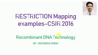 RDT Restriction Mapping problems CSIR 2016 [upl. by Hugibert]