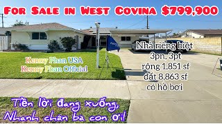 West Covina  Nhà rộng 3pn 3pt đất to bán giá chỉ có 799900 [upl. by Leatrice]