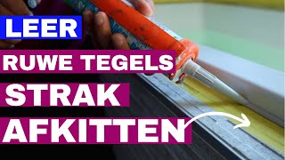 Leer hoe je ruwe tegels netjes kunt afkitten Met zon geheim kan Iedereen kitten diy [upl. by Weibel]