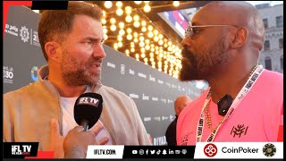 YOU CAN SCK D  DEREK CHISORA amp EDDIE HEARN GET INTO HEATED CONFRONTATION  AJDUBOIS ARRIVALS [upl. by Asseram]