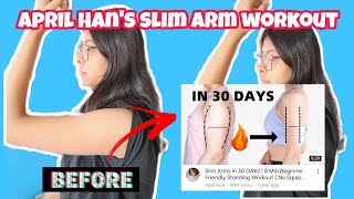 I TRIED APRIL HANS SLIM ARMS WORKOUT FOR A WEEK realistic result [upl. by Seagrave640]