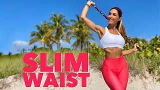 Reduce Waist and Eliminate Back Rolls With a Stick  Wasp waist Workout [upl. by Annoyt967]