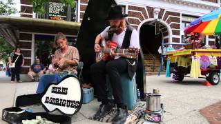 Chris Rodrigues and Abby the Spoon Lady Busking in Asheville NC [upl. by Atiuqer]